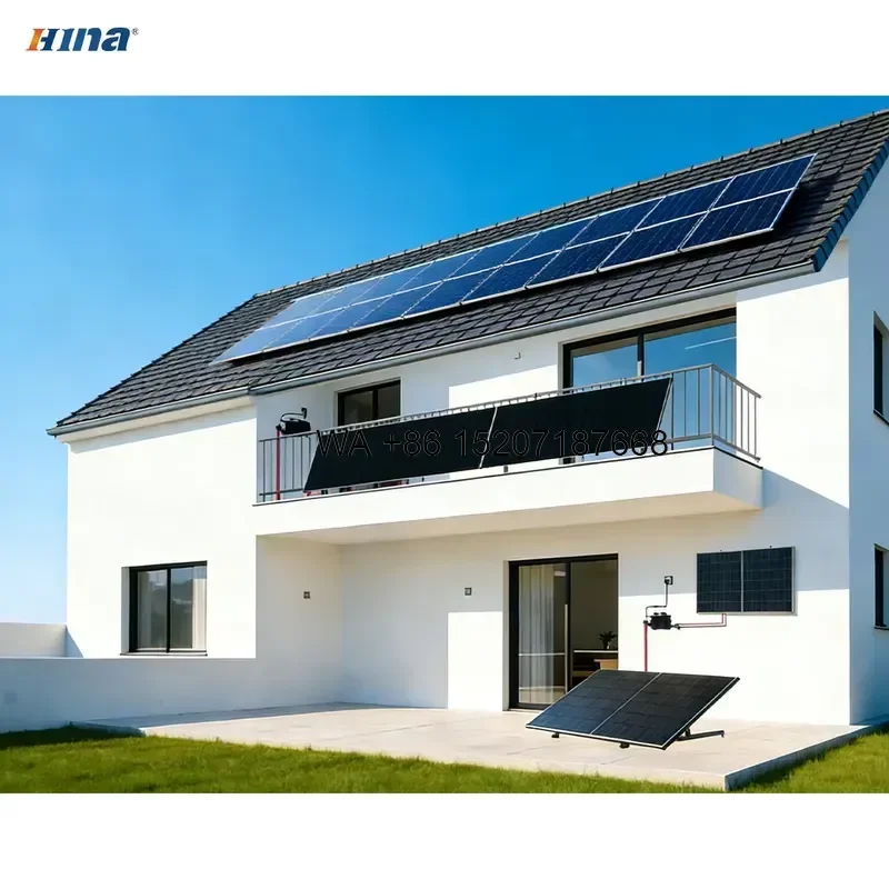 Wmwmnu Plug And Play 600W Home Solar Power System with 500W Micro Inverter 15 Year Warranty Balcony Wall Flat Ground Solar