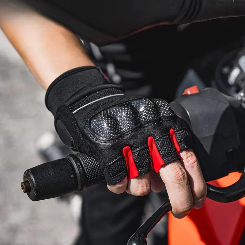 MOTOWOLF Half Finger Gloves for Bicycle Riding Gloves with Carbon Fiber Protection Motorbike Gloves Guantes Moto Luvas