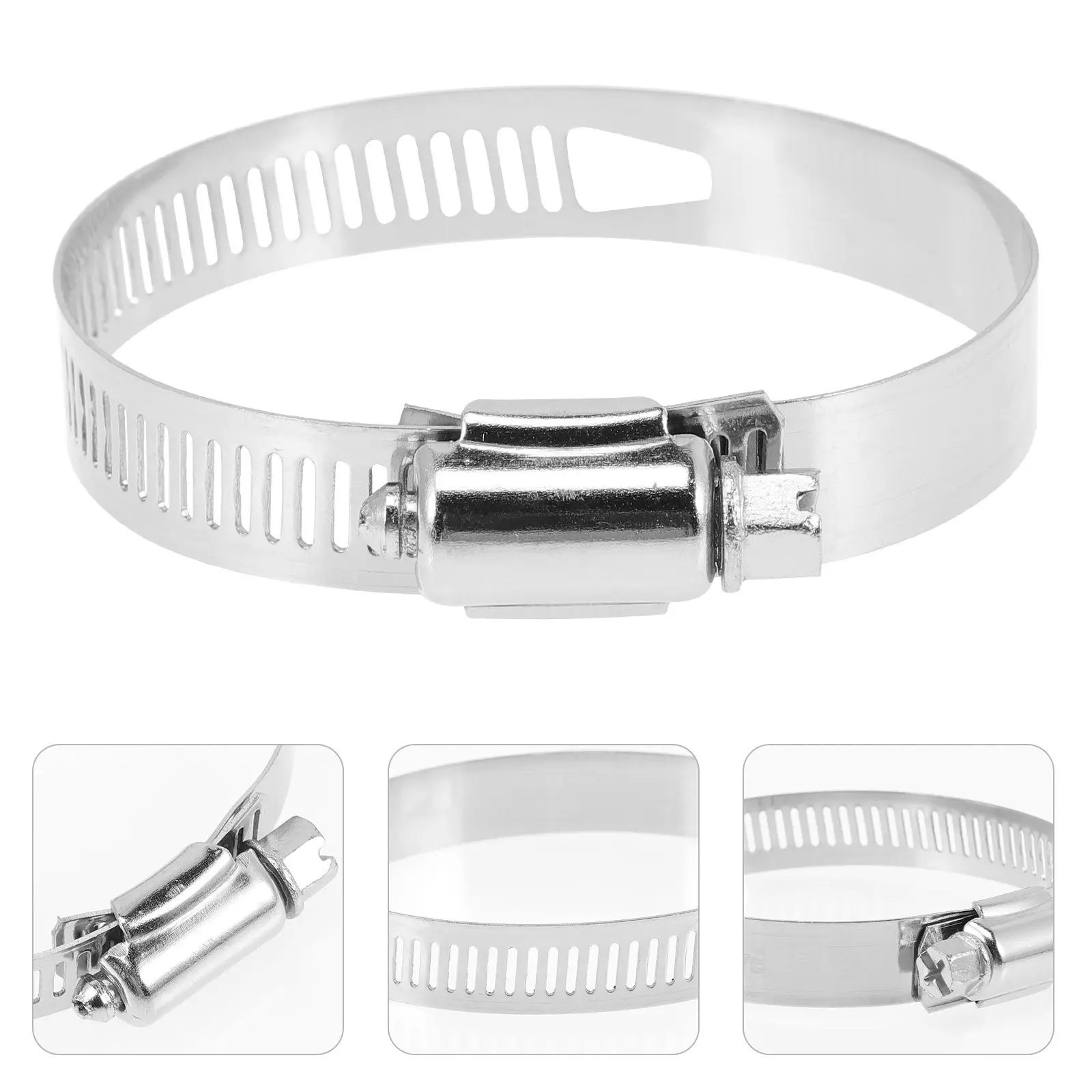 

Набор из 4 усиленных металлических хомутов для шлангов 2,5 дюйма с плоским уплотнением для автомобилей, морского транспорта, мотоциклов, бассейнов, турбонаддува, пылесосов