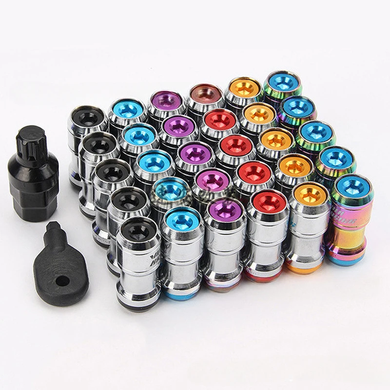 VOLK car modification wheel hub screw sleeve small diameter anti-theft steel extended colored nuts 20