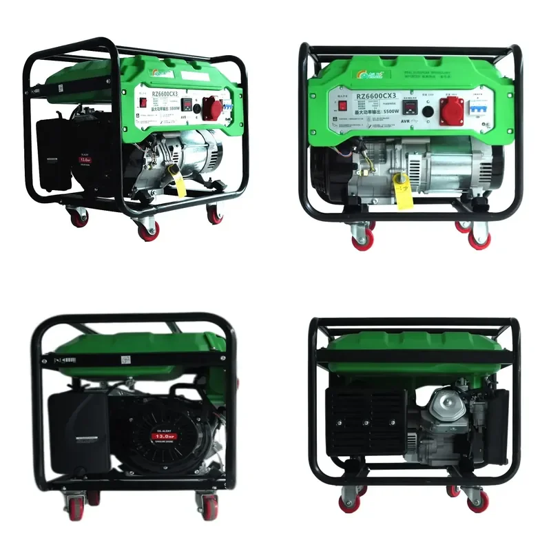 Raise 5.0kw Power with Four Wheels Portable Generator Set