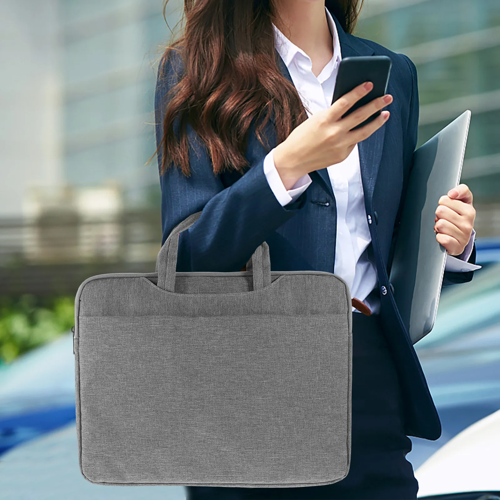 Portable Laptop Bag Protective Computer Sleeve Lightweight Polyester Case for Business Travel