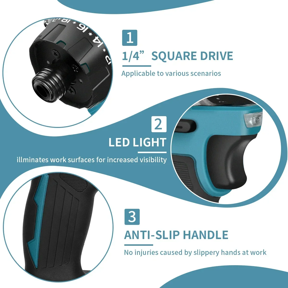 AvidPulse 20+1 Torque 1/4inch Brushless Cordless Electric Screwdriver 280N.m Drill Power Tool Compatible with Makita 18v Battery
