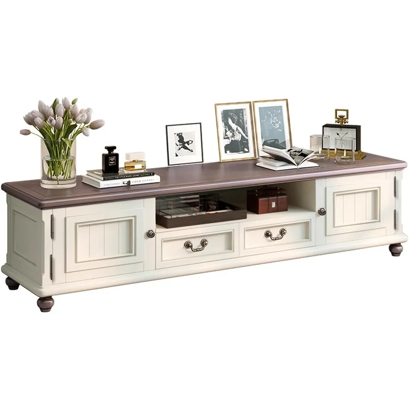 

Full size floor cabinet solid wood Mediterranean TV cabinet