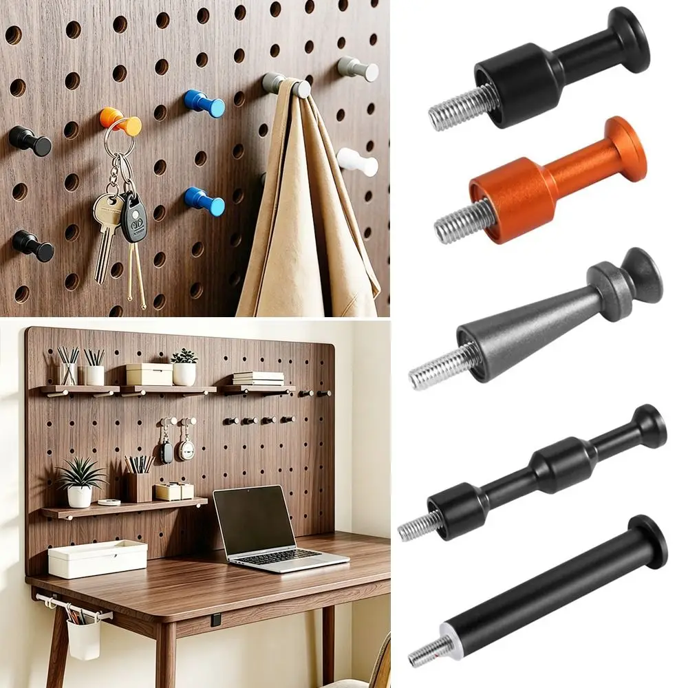 Metal Wall Pegboard Hook Punch Free Hanging Design Wall Pegboard Organizer Space Saving Embedded Insert Nuts Metal Hardware Hook