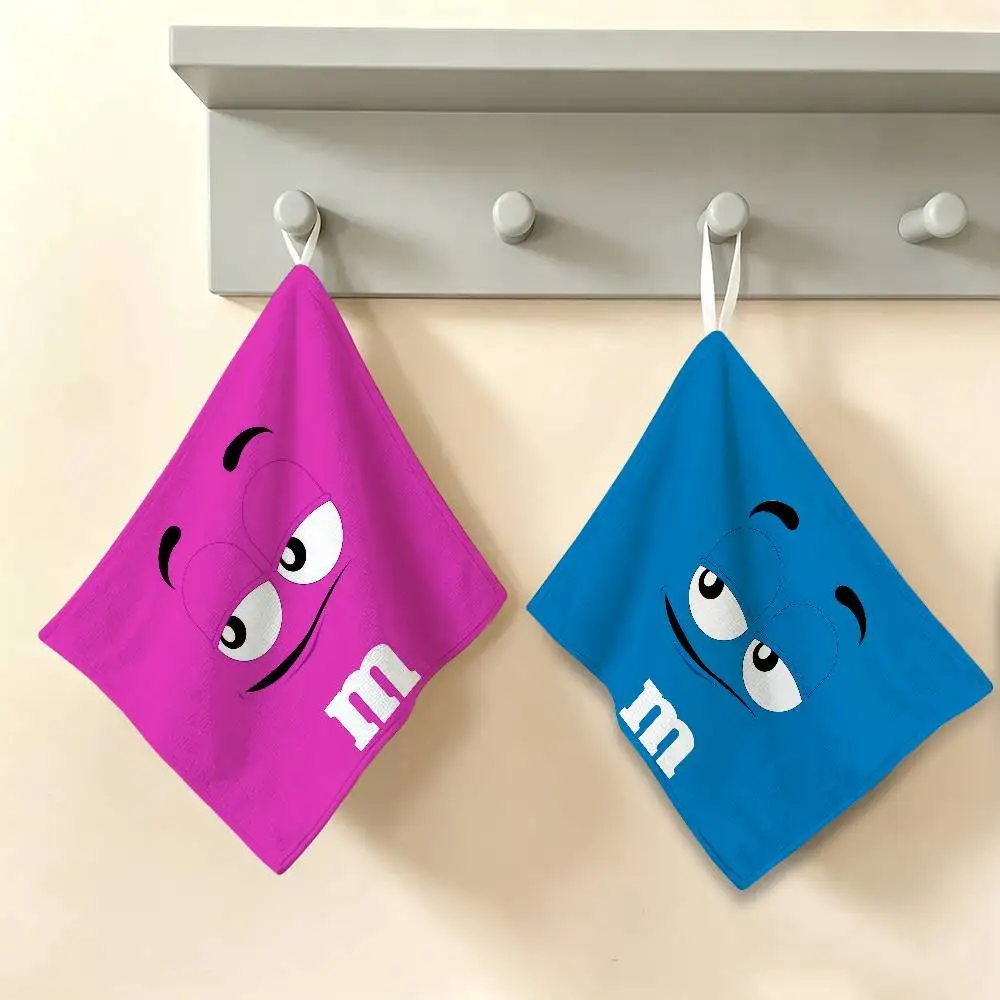 M-Ms C-ChocolateS Hanging Polyester Cotton Towel, Reusable Hand Wiping Cloth, Wear Resistant for Home Kitchen Sink