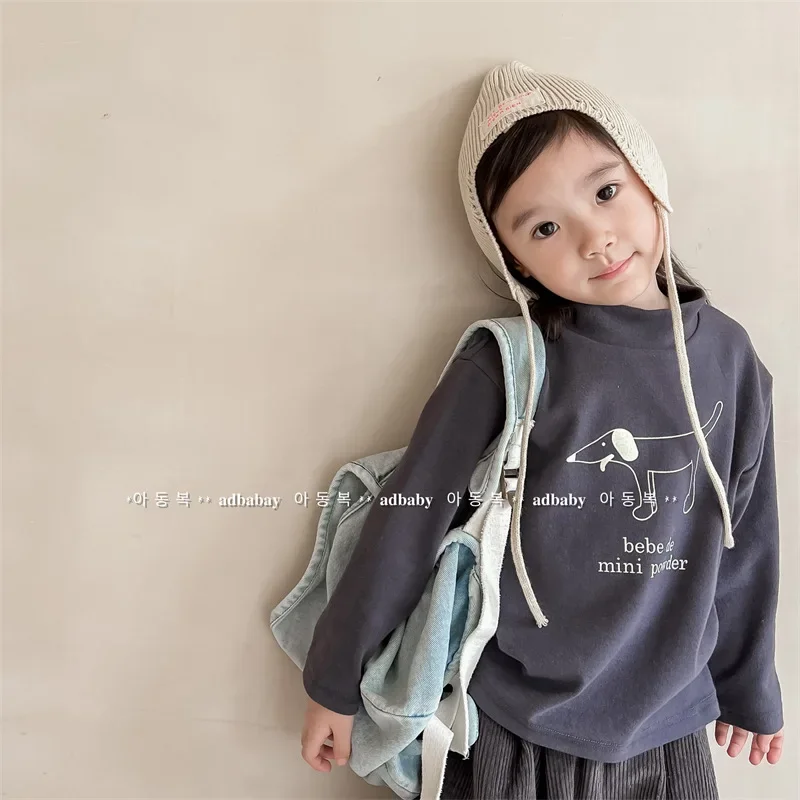 

2025 хлопковые топы для маленьких мальчиков и девочек, детская водолазка, свитера, детская зимняя хлопковая одежда с длинными рукавами для малышей