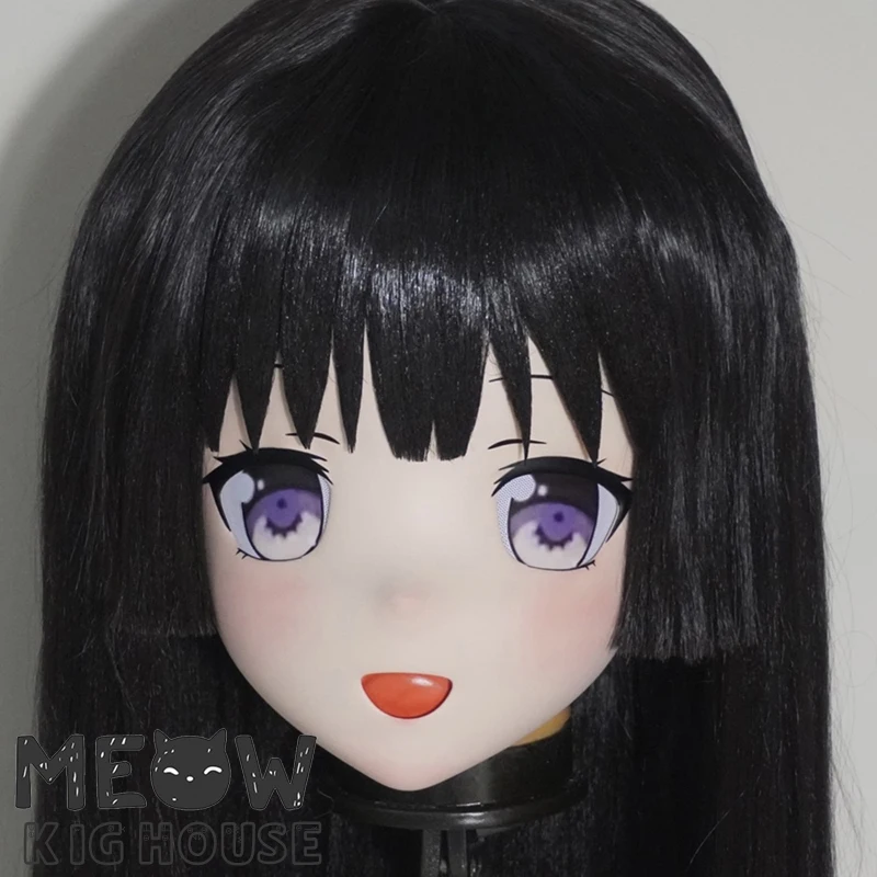 (MEO436) Customize Handmade Full Head Lockable Crossdress Male to Female Japanese Cartoon Anime Game Character Kigurumi Mask