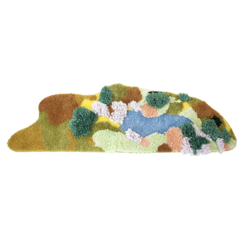 Ins Tufting Plush Moss Forest Children's Rug Bedside Blanket Living Room Bedroom Luxury Room Decor Non-slip 3D Soft Tapete