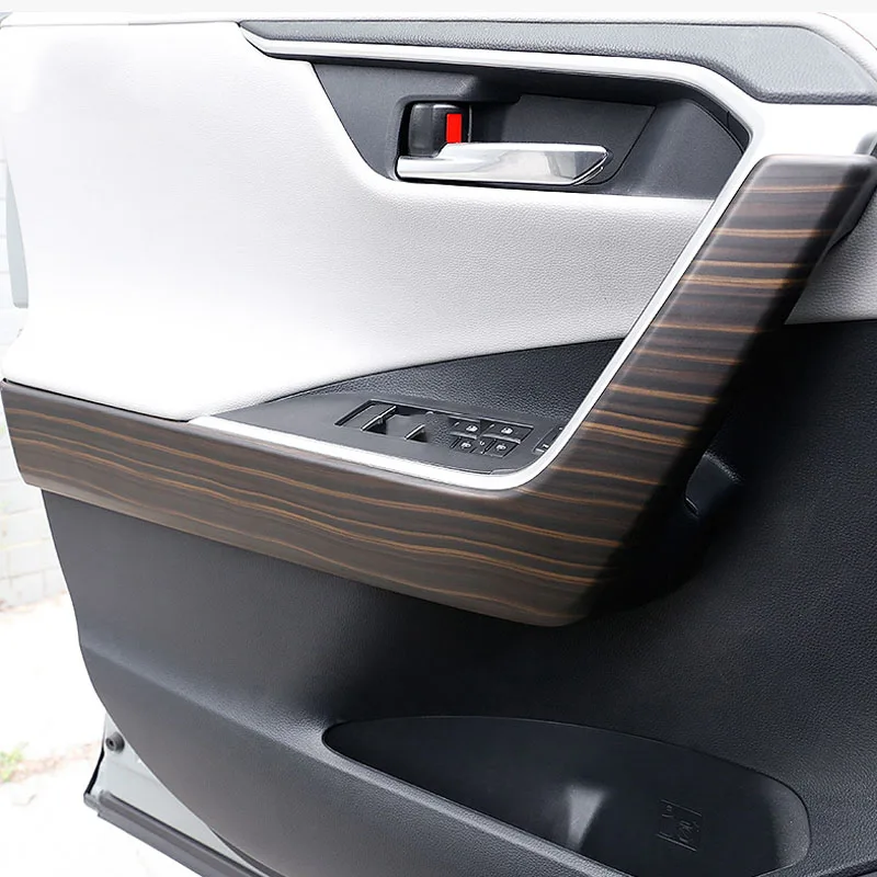 

For Toyota RAV4 RAV 4 XA50 2019 2020 2021 Car Styling ABS Car Door Side Inner Armrest Sticker Cover Trim Auto Accessories