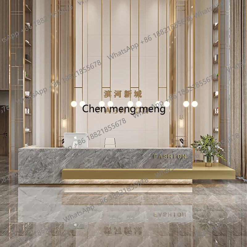 

Luxury Beauty Reception Desks Modern Shelves Restaurant Company Desks Unique Hotel Display Comptoire Accueil Trendy Furniture