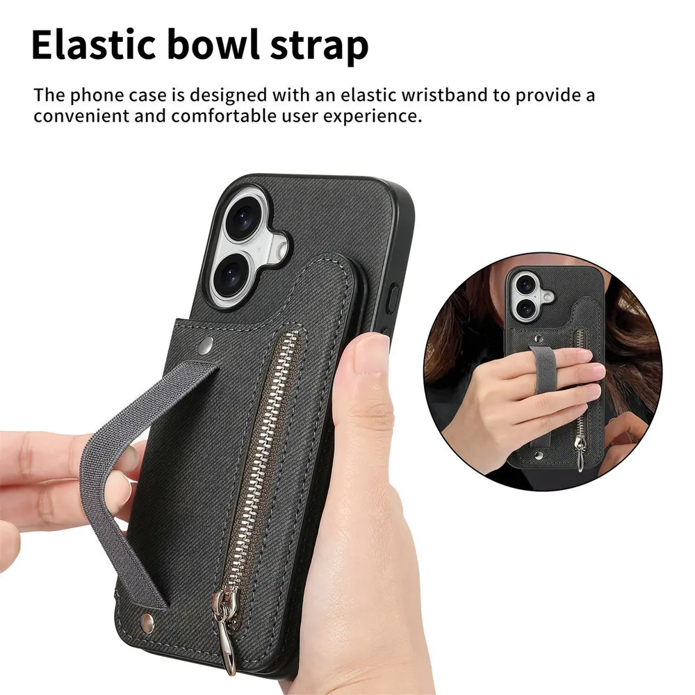 G57 G77 G17 G15 G54 G86 – luksusowe etui z funkcją RFID i skórzaną osłoną na karty, kompatybilne z modelami Motorola Moto G56, G66J, G67, G85, G05, G06, G37, G84, zamykane na zamek. — zdjęcie produktu 3