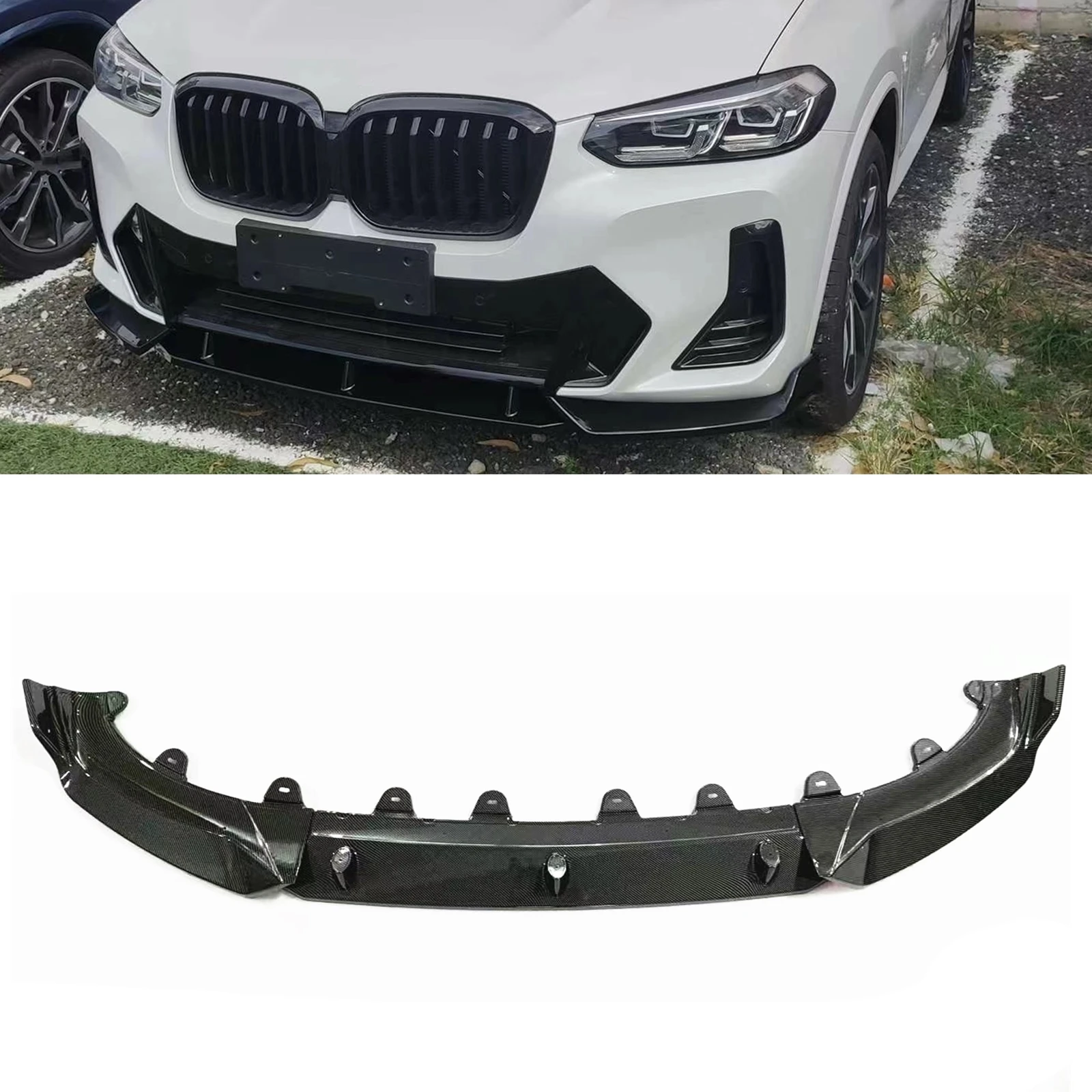 

Front Bumper Spoiler Lower Guard Plate Board Splitter Guard Plate Blade Board For BMW X3 IX3 G01 X4 G02 2021 2022