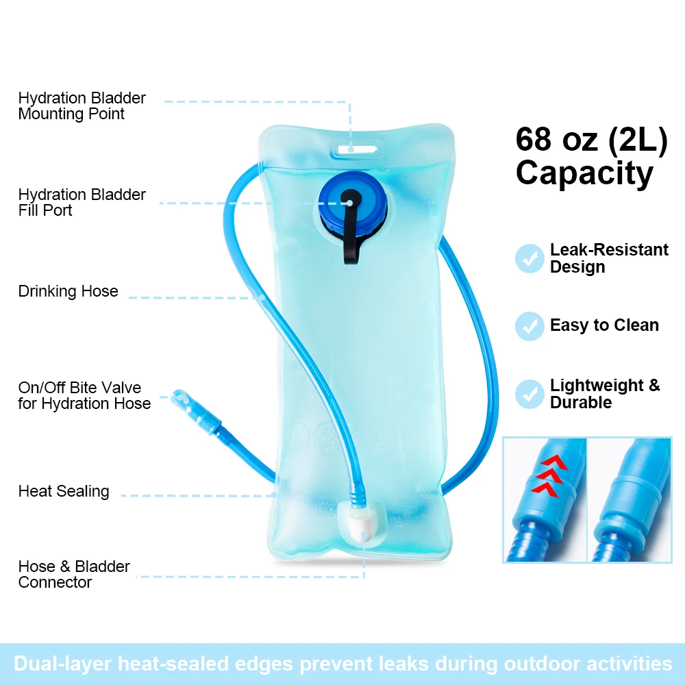 Hydration Backpack Hydration Pack with 2L Water Bladder, Lightweight Insulation Water Backpack for CyclingHiking,RunningClimbing