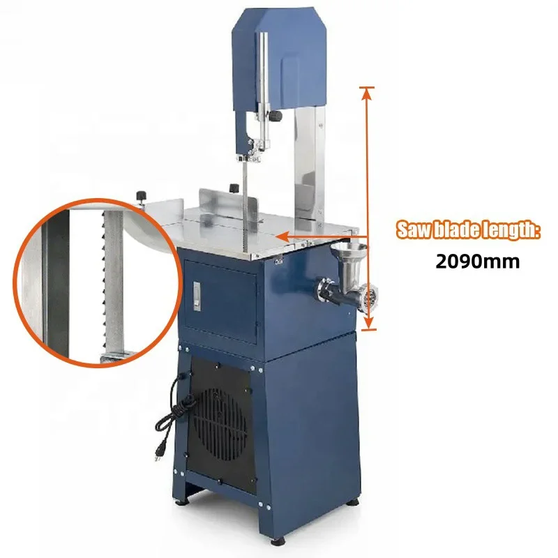 Commercial Bone Saw, Frozen Meat Cutter, Stainless Steel Band Saw, Vertical Pig Trotter/Steak Cutting Saw(Customized)