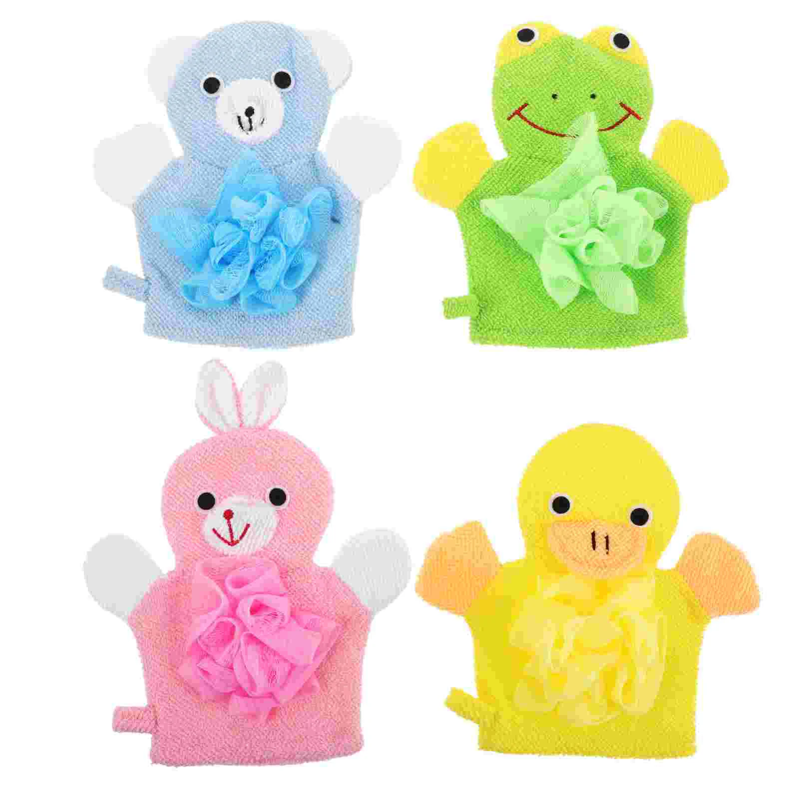 

4 Pcs Bath Ball Glove Bathing Body Scrub Shower Wash Baby Towel Kids Mitt Gloves for