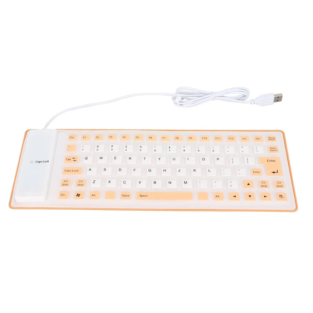 

85 Keys Silicone Keyboard Waterproof Soft Comfortable USB Wired Keyboard Purple/Blue/Pink/Orange/Green/Pink Mute Typing