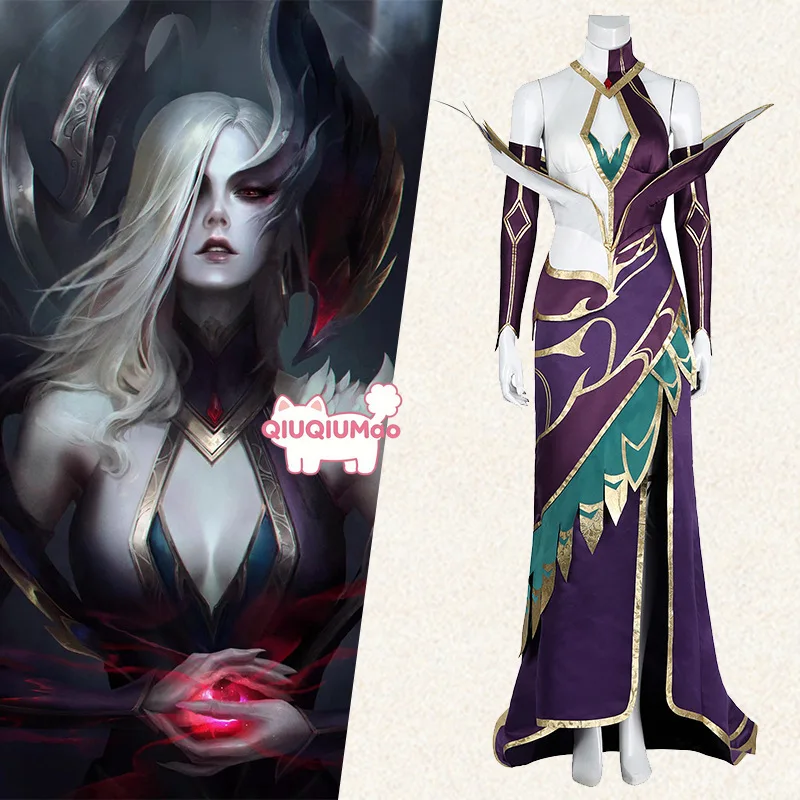 

Game League of Legends Cosplay Supreme Witch Costume Anime Morgana Role Play Long Dress for Women Adult Comic Con Party Outfit