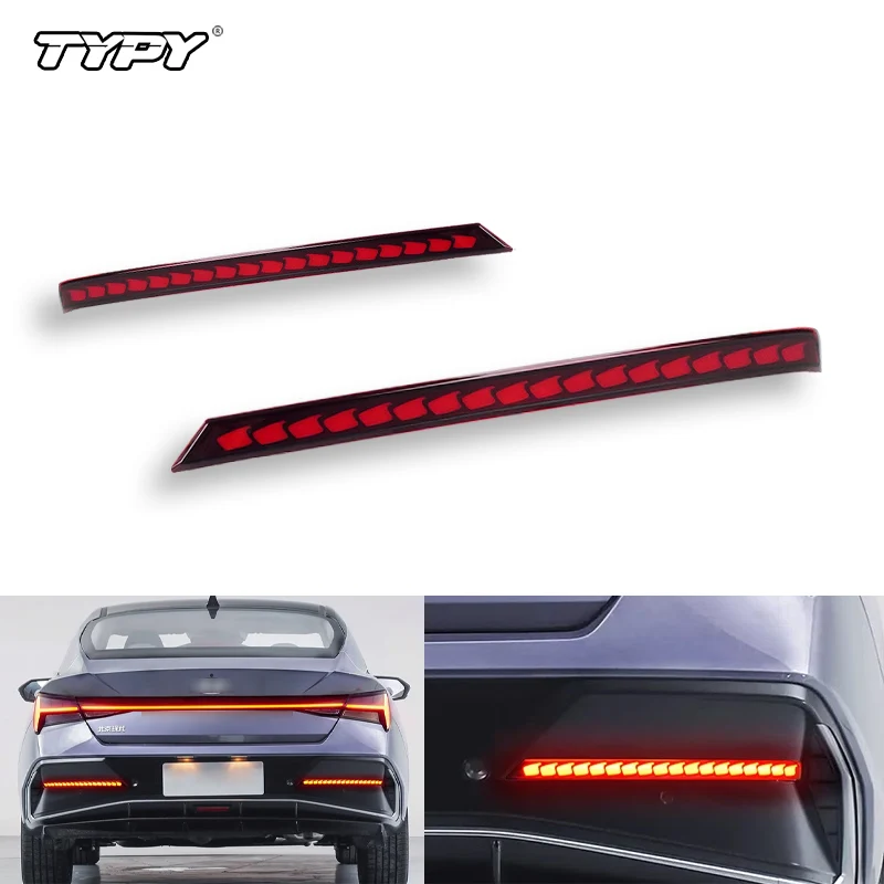 

2 шт. отражатель заднего бампера стоп-сигнал для Hyundai Elantra 2023 2024 красные линзы светодиодные автомобильные предупреждающие противотуманные фары указатель поворота