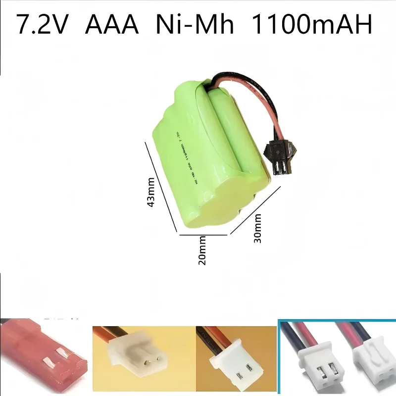 1pcs 7.2V AAA 1100mAH Rechargeable Ni-Mh Battery  Plugs cell for toys emergency light cordless phone Cell Remote Control Car