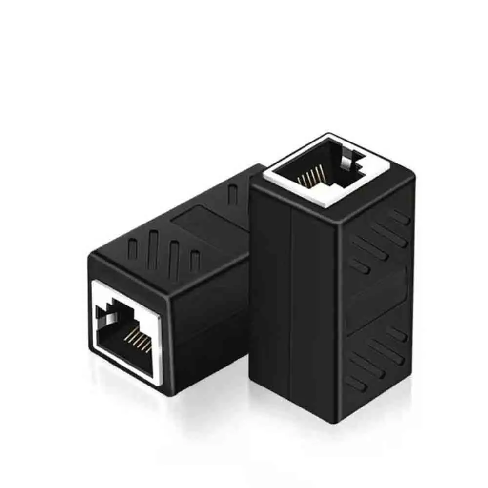 1/2PCS RJ45 Connector Network Extender Female to Female Cat7/6/5e Ethernet Adapter RJ45 Network Pass-Through Head