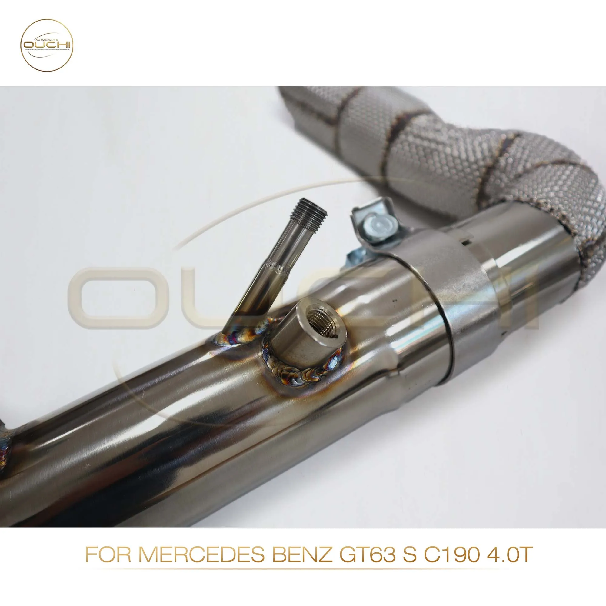 Fast shipping in 24 hours downpipe for Mercedes Benz GT63 S C190 4.0T OUCHI stainless steels exhaust system Without OPF catless