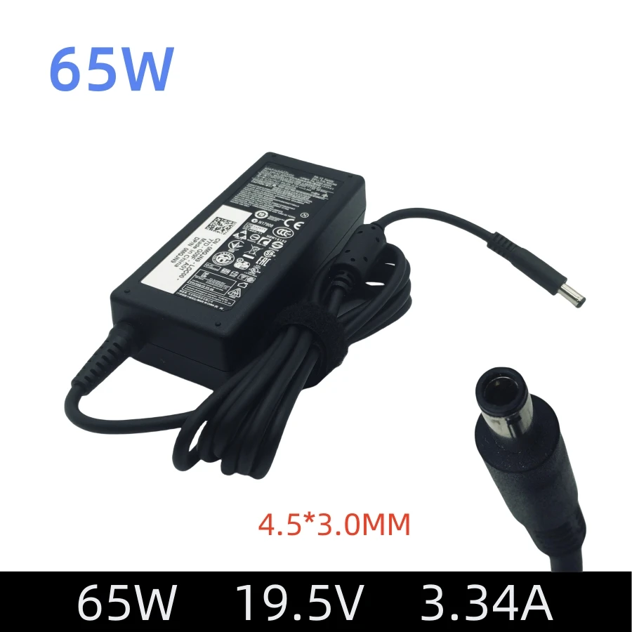 Carregador de laptop 19.5V 3.34A 65W para Dell Inspiron 15 15-3000 15-5000 15-7000 17-5000 17-7000 14-5000 Series 5559 5558 5555