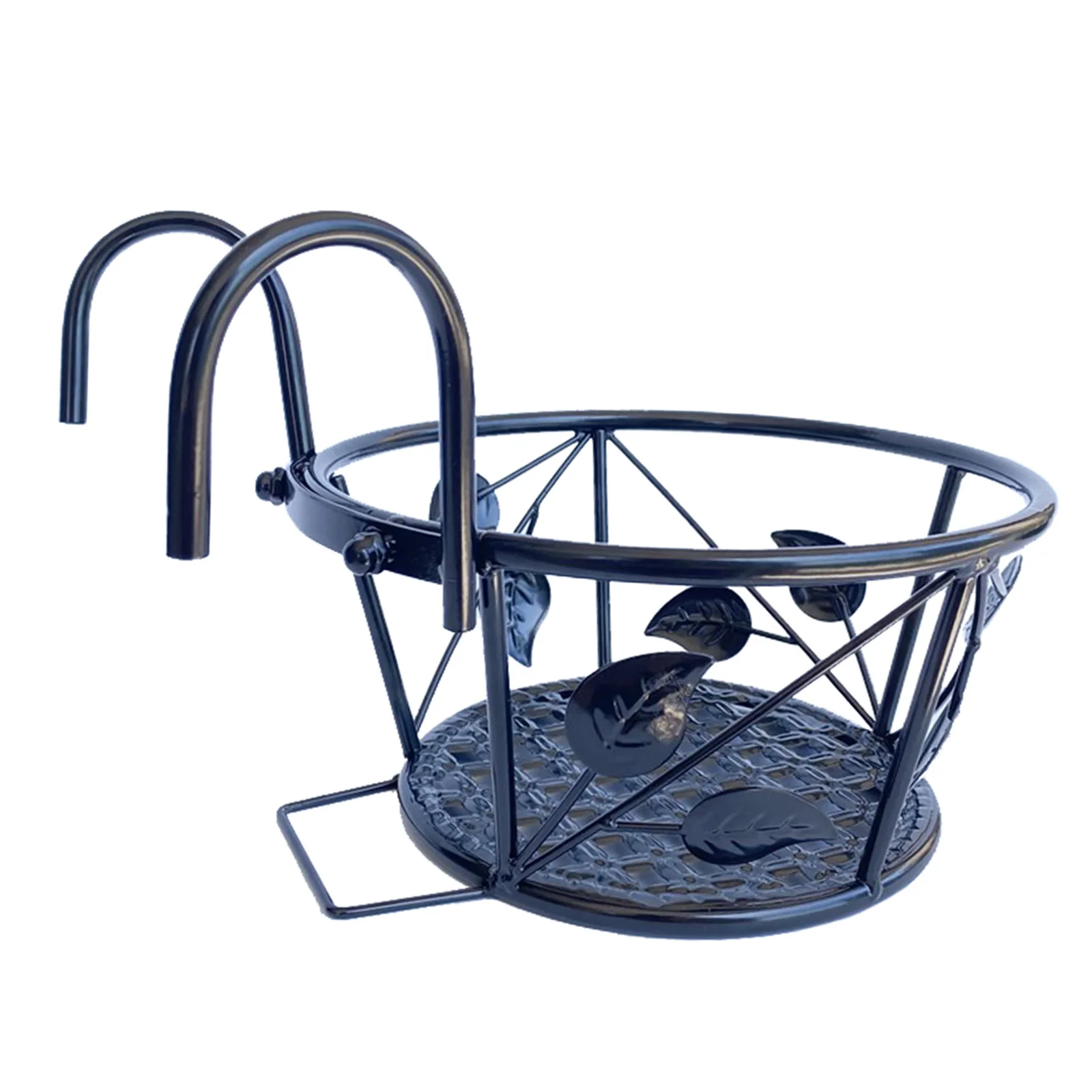 Metal Hanging Plant Pot Basket for Balcony Railing Deck Fence Mount Support for Exterior Garden Terraces