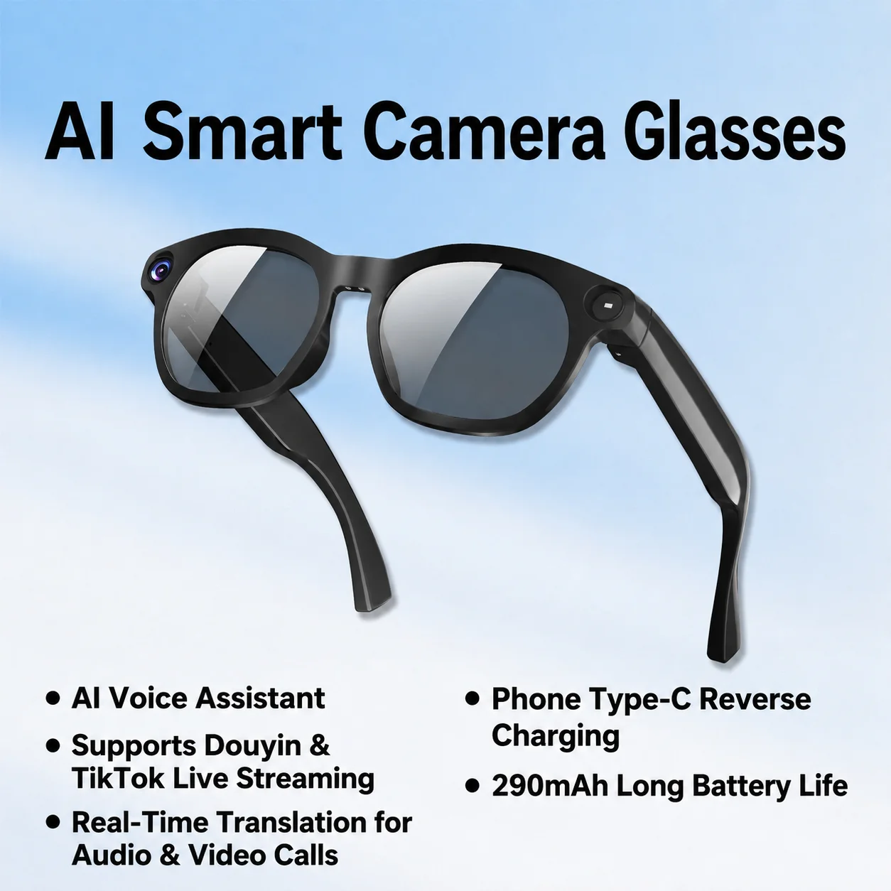 Audio Music Apps - CY03 AI Camera Smart Glasses 800W