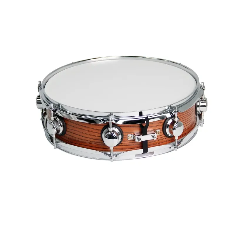 Professional 13 Diameter Cast Aluminum Lugs Orange Wood Drum Shell Snare Drum Set with Strap