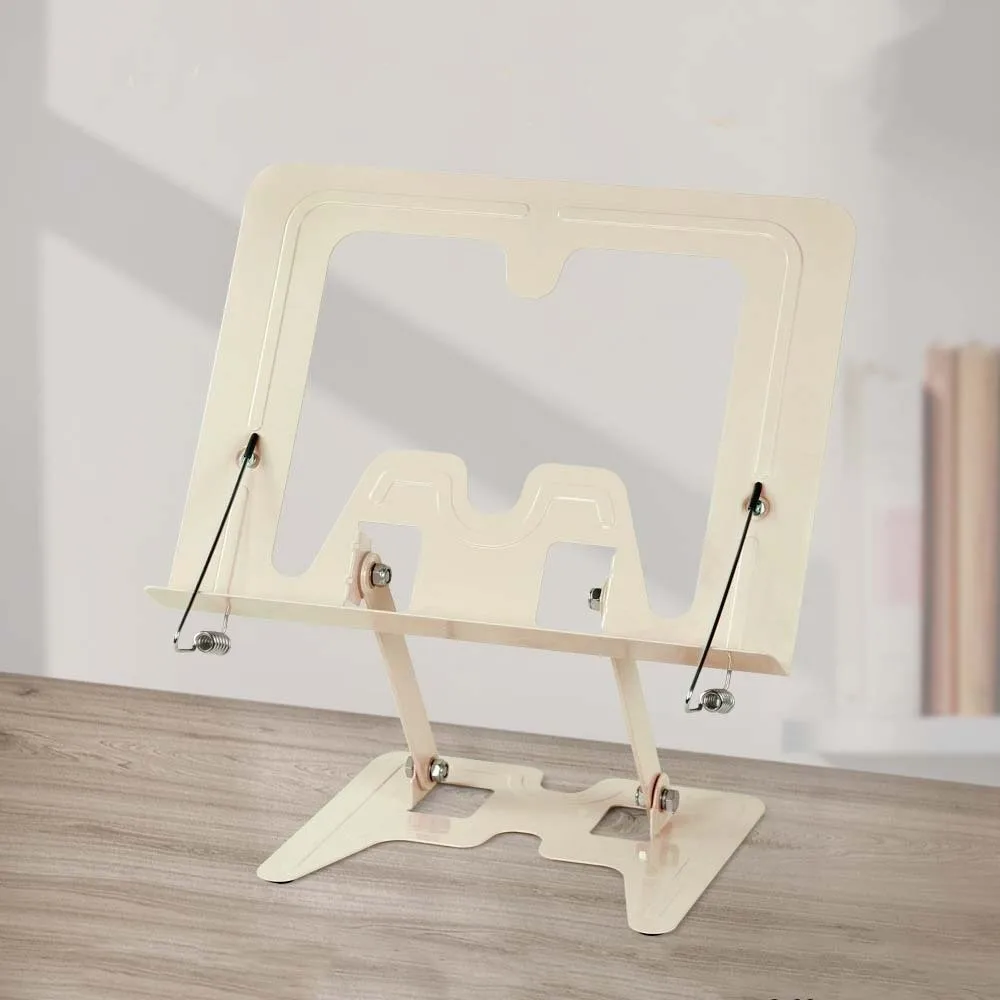 Textbook Holder Full Metal Reading Stand Rotating Foldable Book Holder Adjustable Dual Arm Bookstand Gift
