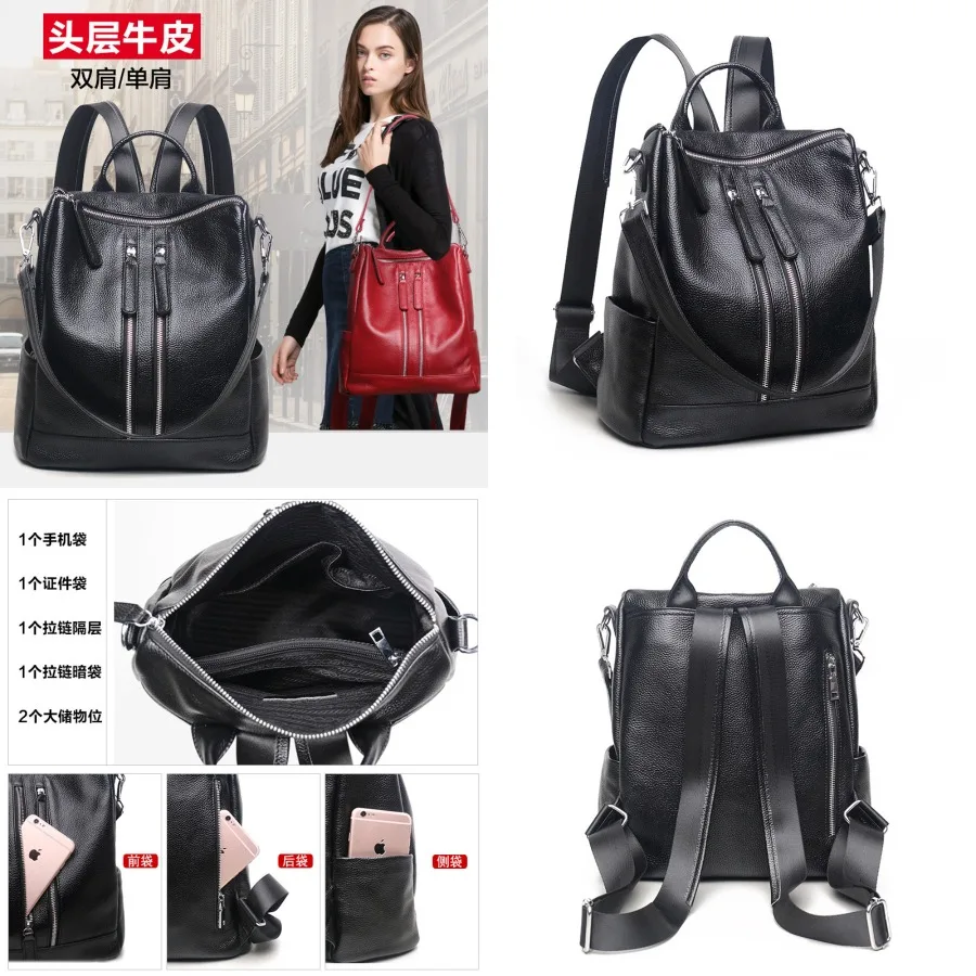 

【New style】shoulders bag Japan and South Korea backpack middle new style waterproof women's youth Korean genuine leather should