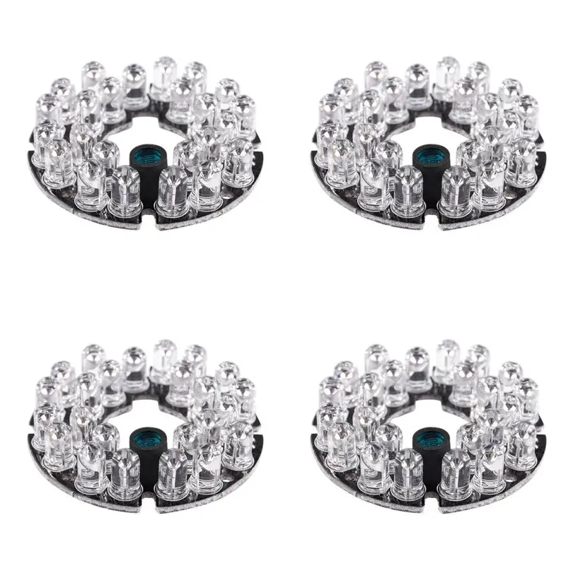 【MUST-HAVE】4X CCTV Camera 10Mil 90 Degree Red 5Mm 24 LED Bulb IR Infrared Lamp Board