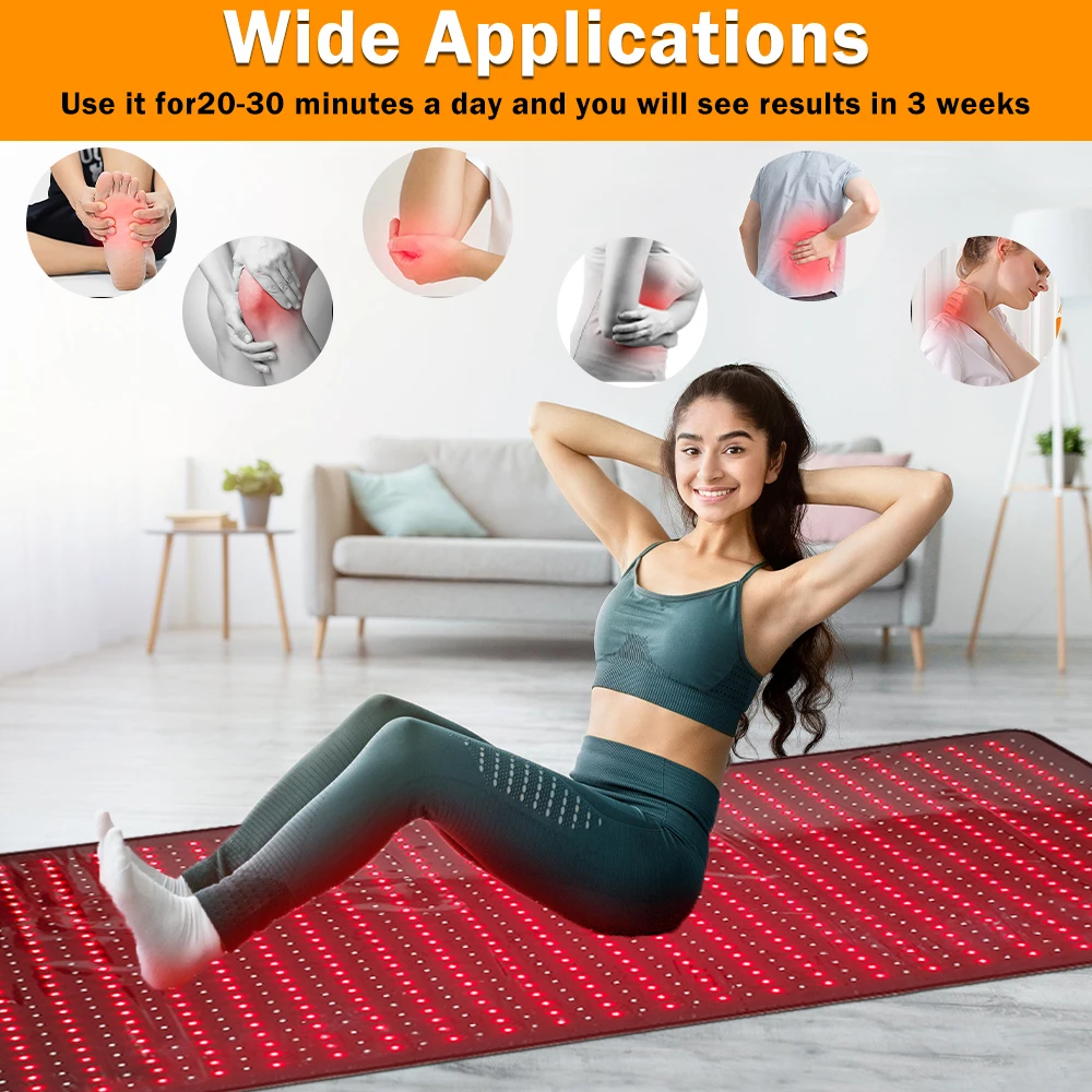 2026 180cm Large Size Professional Full Body Red Light Therapy Pad - 1350 LEDs (660nm & 850nm) for Full Body Pain Relief view 2