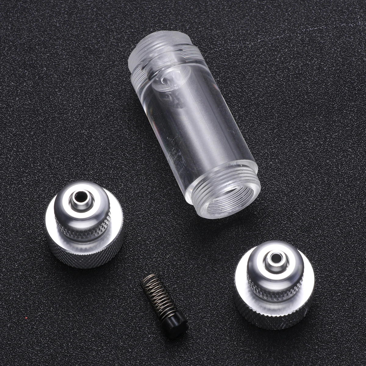 

New Co2 Bubble Counter Double Head Diffuser Non-Return Air Output Control Aquarium Plant Tool Silver Nut Locking System Visible