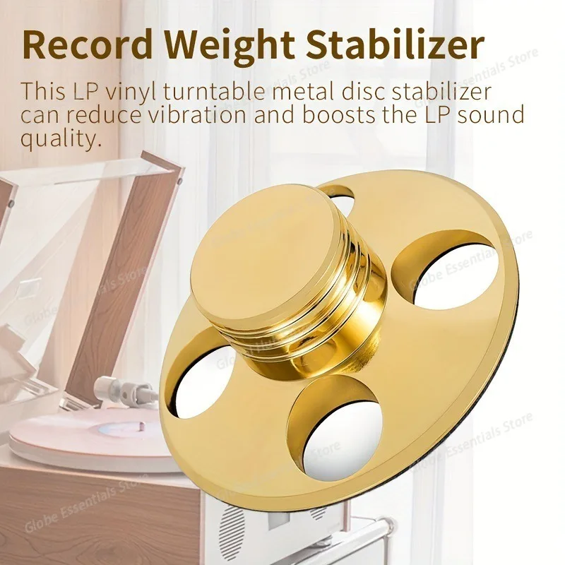 

Unique Turntable LP Vinyl Record Stabilizer Clamp Alloy Plating Gold Chrome High Fidelity Sound Improve Playback Performance