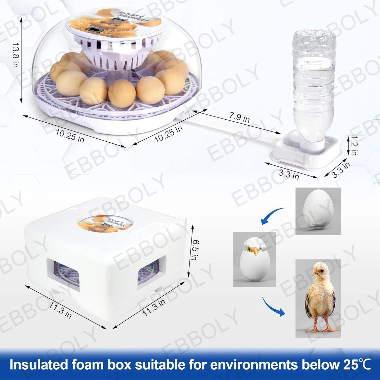 Automatic Egg Incubator Household Small Chicken Duck Goose Egg Incubator Automatic Watering Intelligent Temperature Control