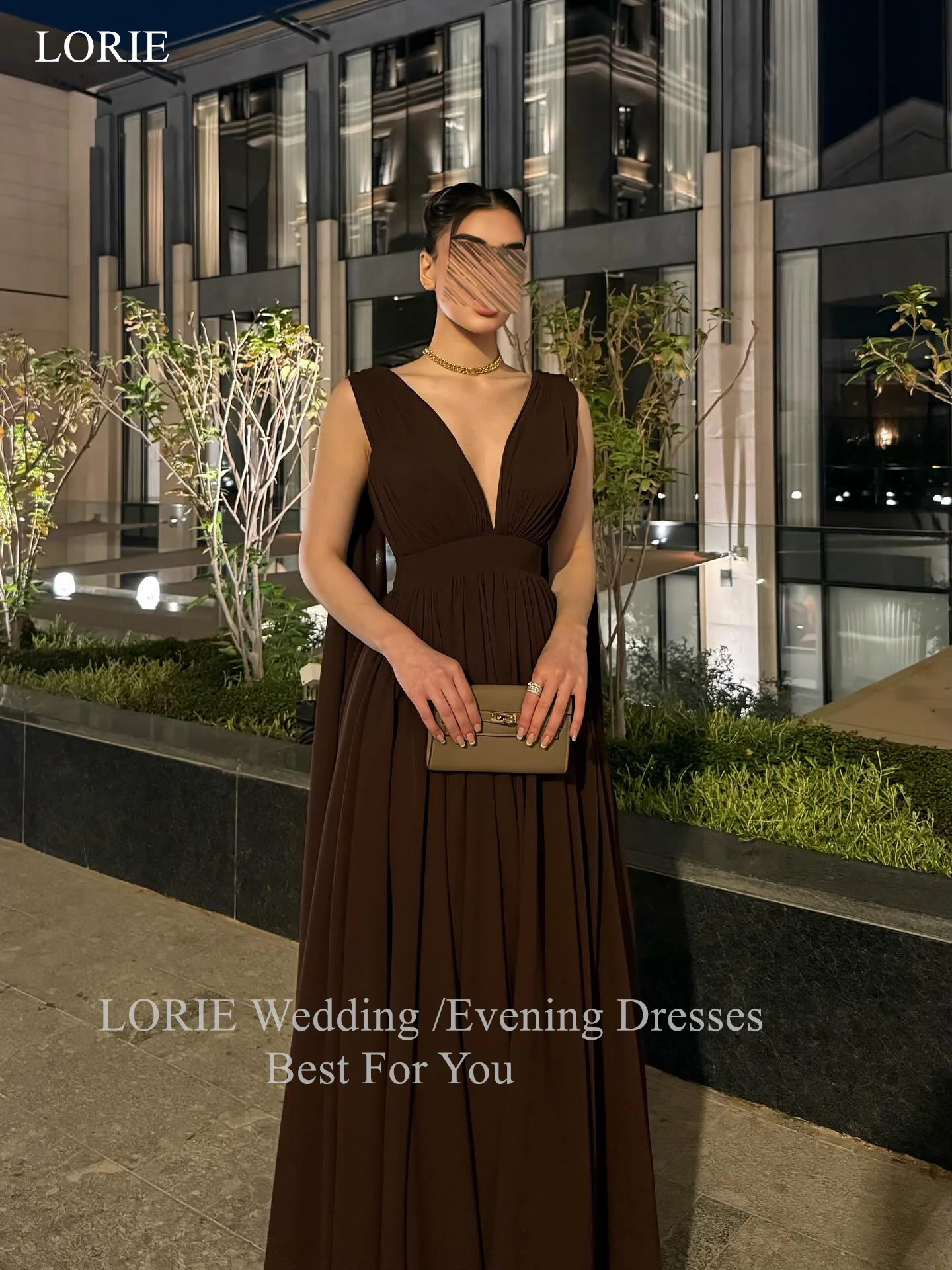 

LORIE Шифоновые вечерние платья с v-образным вырезом без рукавов и драпировкой на спине Вечернее платье с лентами и складками длиной до пола, платья для выпускного вечера по индивидуальному заказу