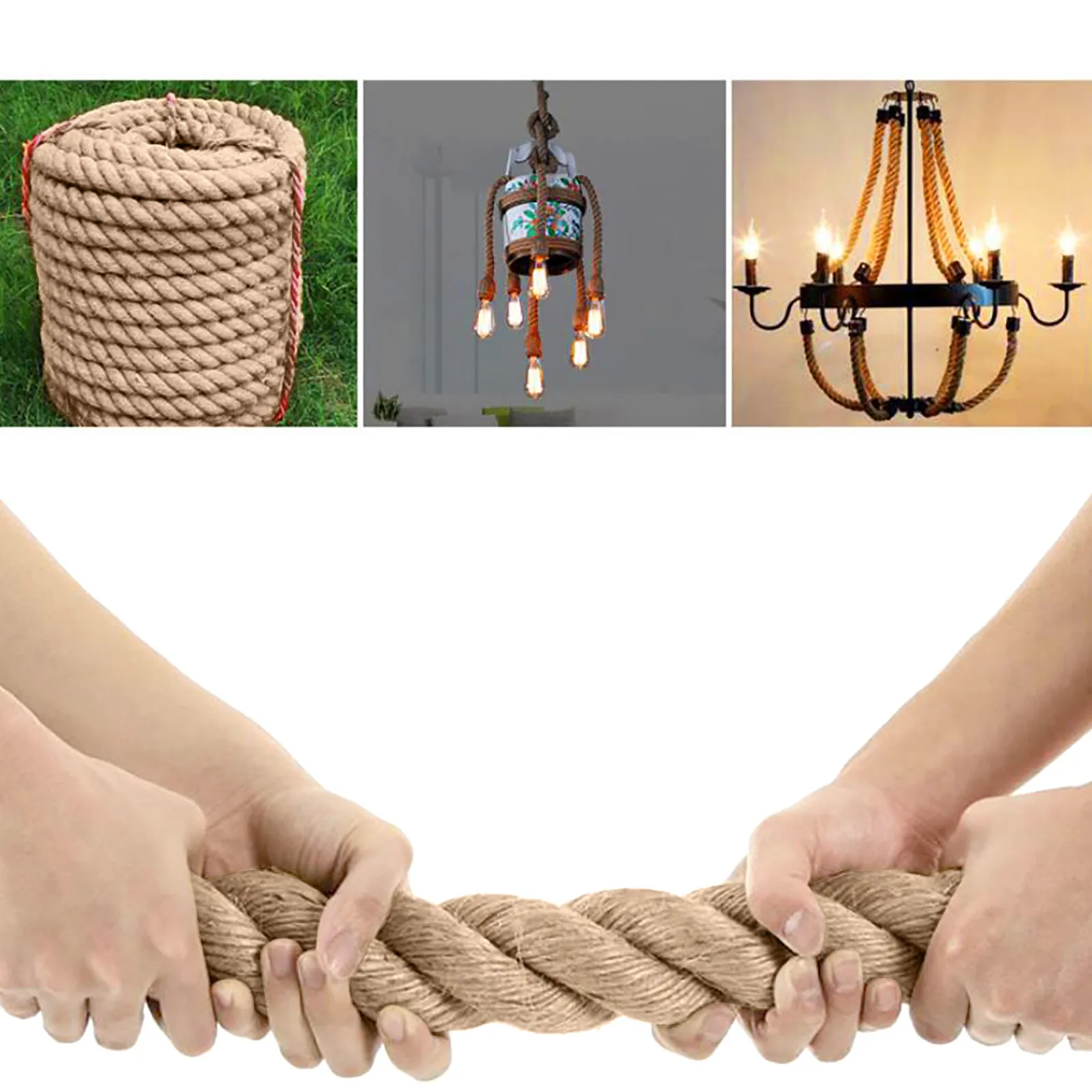 10 مللي متر حبل القنب الطبيعي شد حبل الحرب المنزلية لتقوم بها بنفسك حبل الزخرفية 10 متر DIY بها بنفسك والفنون الحرف التعبئة تجميع الزهور