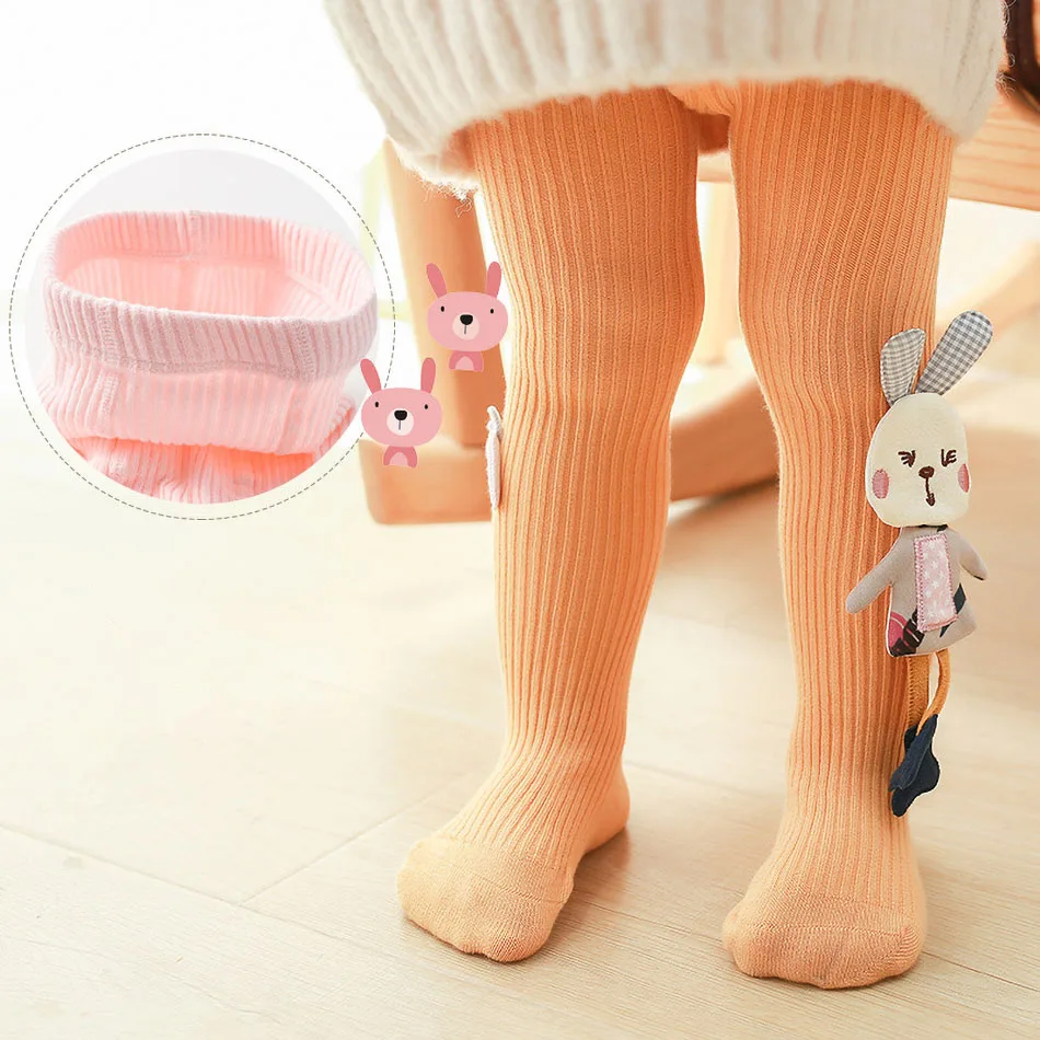 Baby Tights Kids Ribbed Knit Socks Children Soft Bunny Bottoms Girls 2024 Korean Stockings Spring Autumn Fashion Leggings 1-8Y