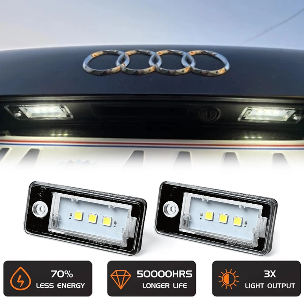 

Free Error LED Backup License Number Plate Tag Reflector Light for Audi A3 Cabriolet S3 A4 S4 RS4 B6 B7 Sedan Avant A5 A6 A8 Q7