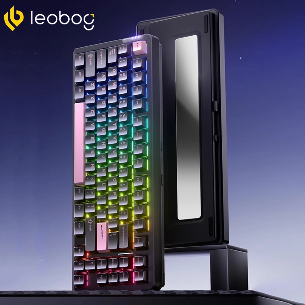 LEOBOG Hi86 Mechanical Keyboard Aluminium Alloy Three Mode Gasket Customized Wireless Gaming Keyboard 8000mAh RGB Pc Gamer Gifts