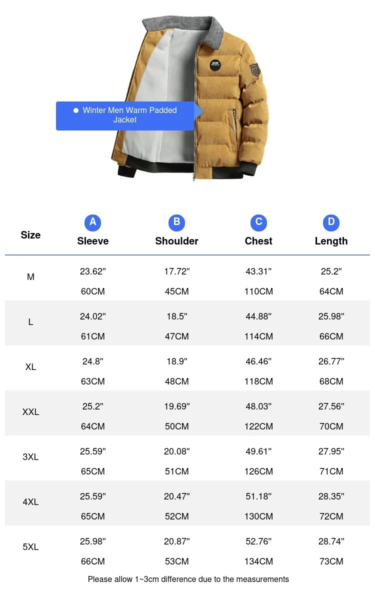 Autumn Winter Men\'s Warm Padded Jackets Fashion Men Fleece Lined Waterproof Parkas Men Retro Corduroy Tactical Jackets Clothing