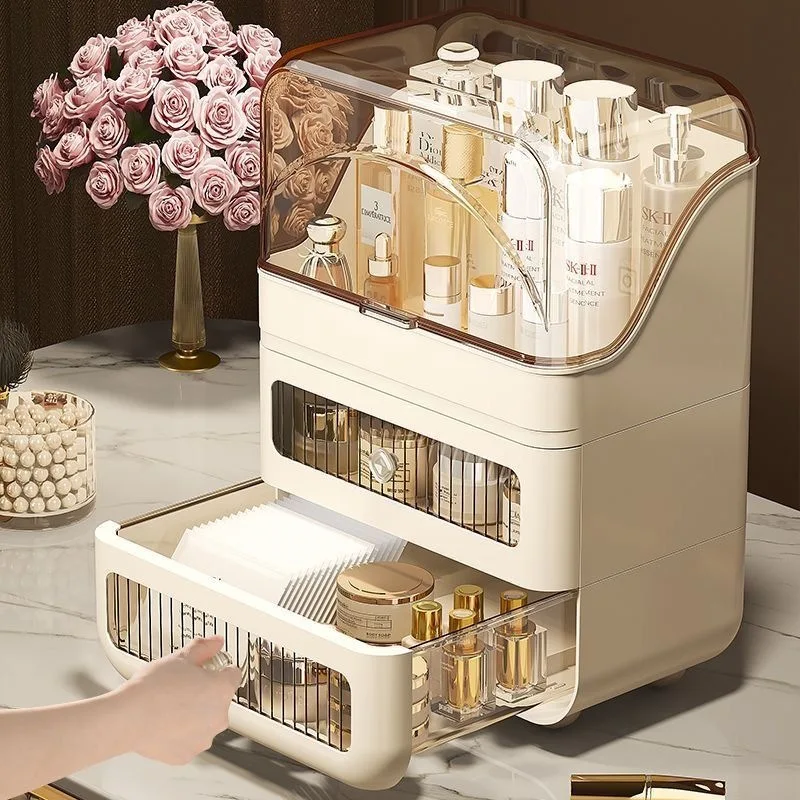 AOLIVIYA Bedroom Storage Box Storage Locker Cabinet Drawer Desk Organizer For Lipstick Skincare Cosmetics  Shelf Tray Unit