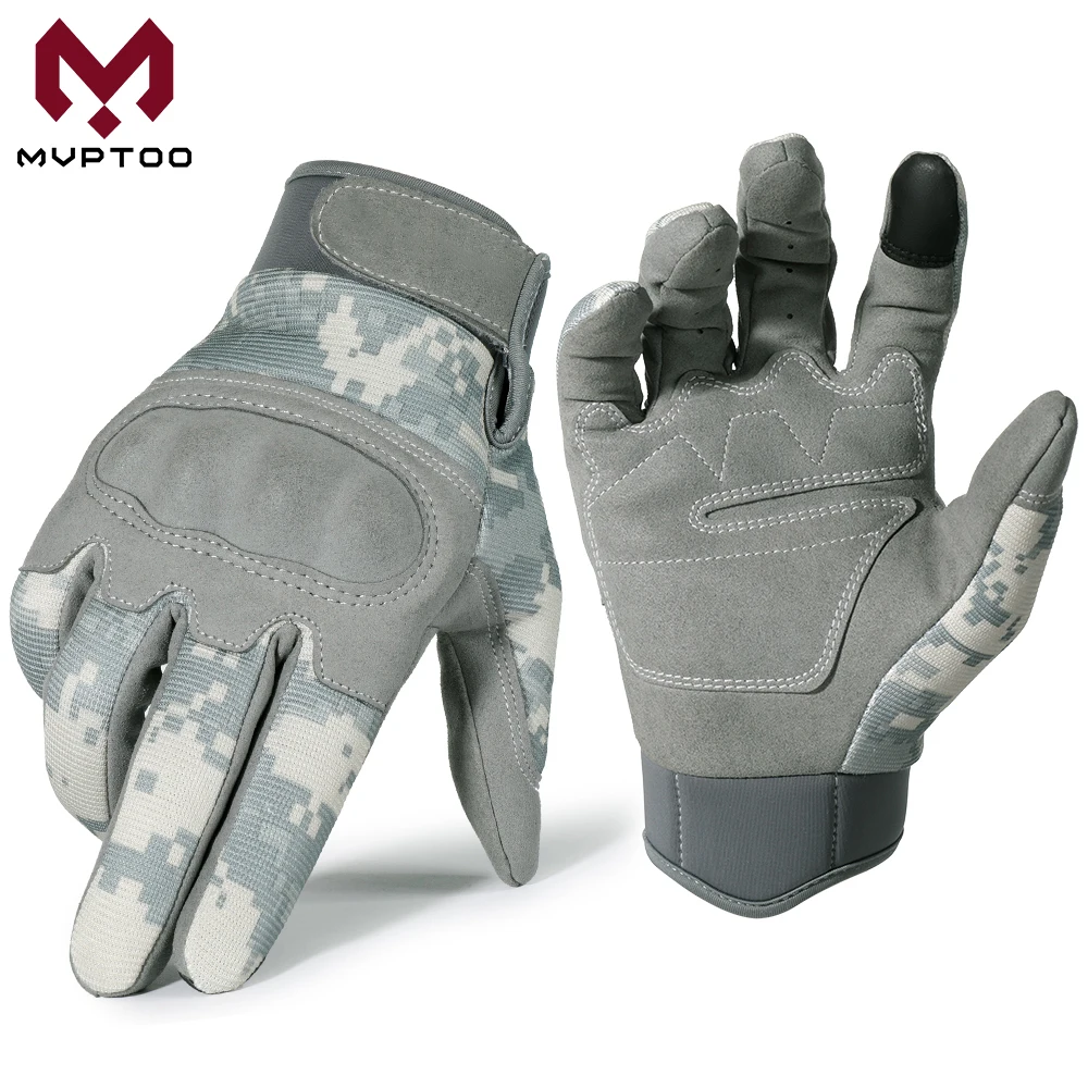 Touch Screen Tactical Gloves Camouflage Full Finger Anti Slip Outdoor Gloves for Cycling Hiking Camping Hunting Airsoft Shooting