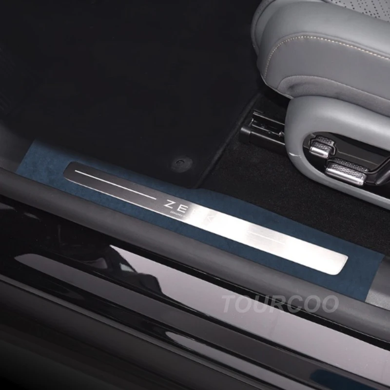 For ZEEKR 7X 2025 Suede Door Sill Protective Cover Stickers Car Interior Styling Door Sill Anti-kick Protective Stickers