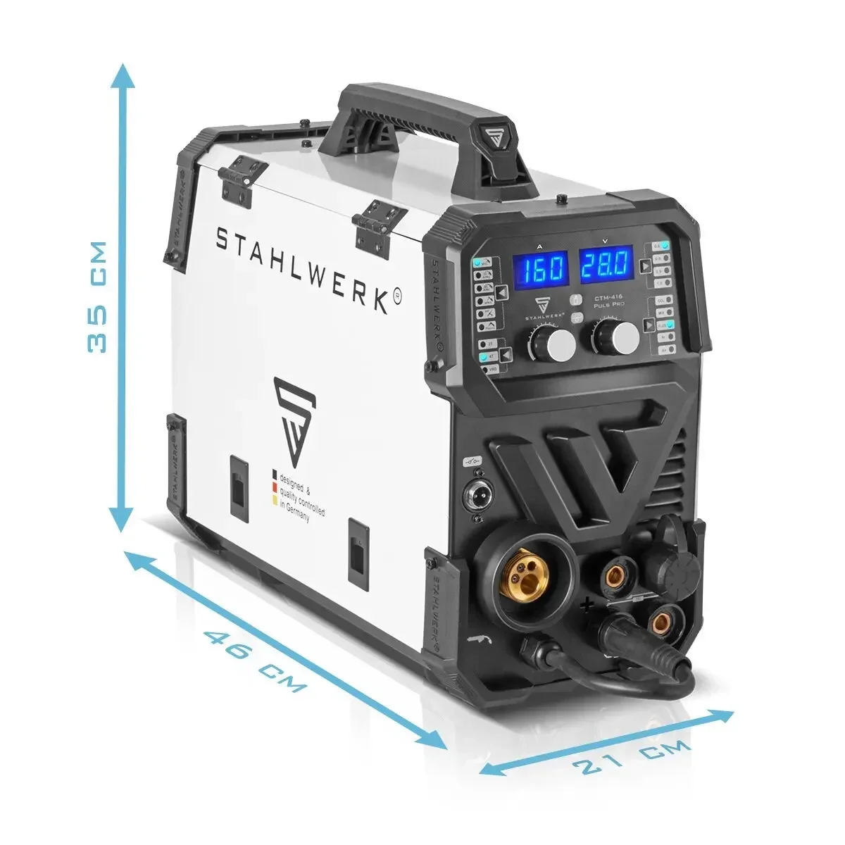 

STAHLWERK CTM-416 Puls Pro 6-in-1 gas-shielded combination welder | inverter with 160 A, MIG pulse aluminum welding machine