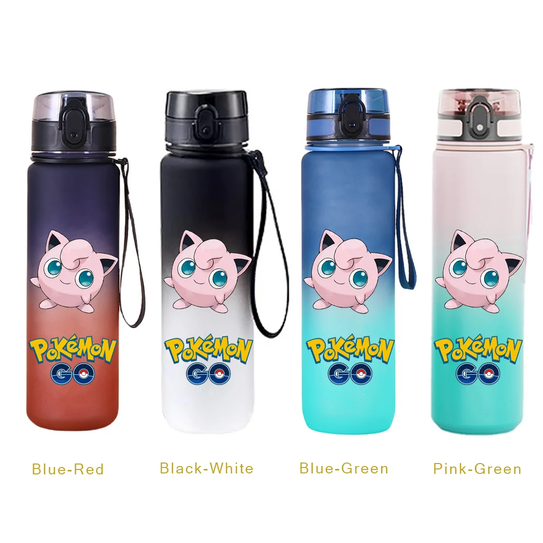 650ML 피카추 애니메이션 포켓몬 휴대용 플라스틱 물병 대용량 야외 피카추 워터 컵 어린이 스포츠 물병