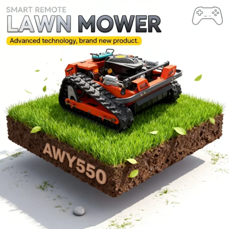 Customized 2026 New Style Remote Control Zero Turn Lawn Mower 550mm Width Crawler Mowing Hot Selling
