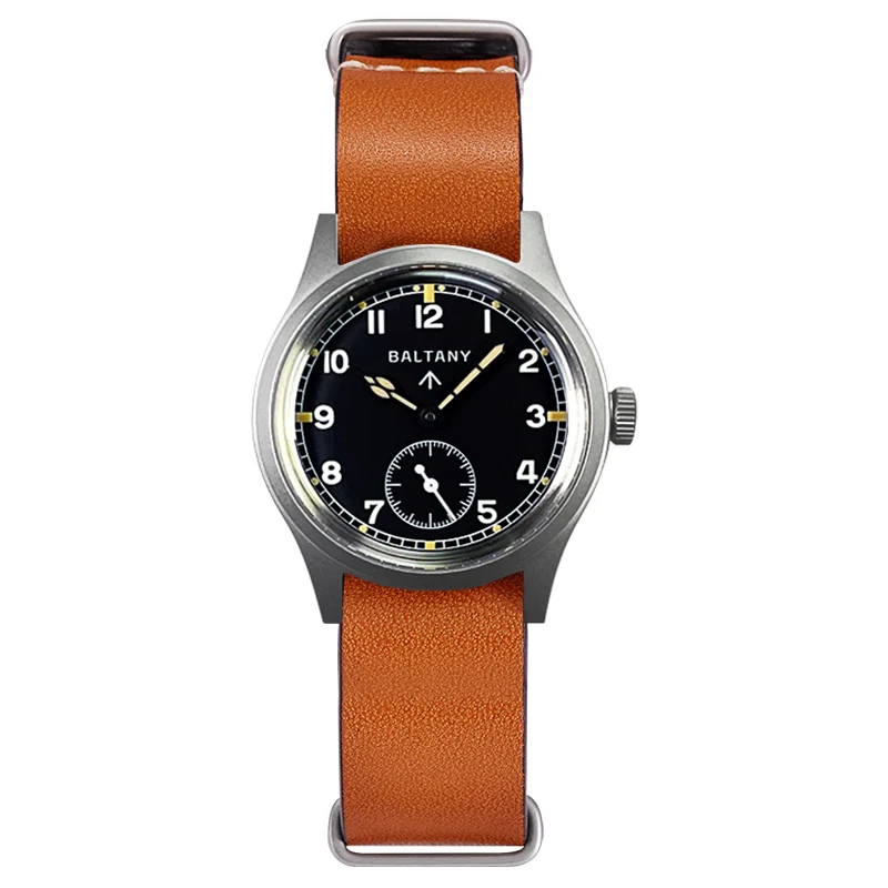 Baltany S2025 36MM D12 Militaire Horloges Man ​   Retro lichtgevend roestvrijstalen saffierkristal waterdicht automatisch polshorloge